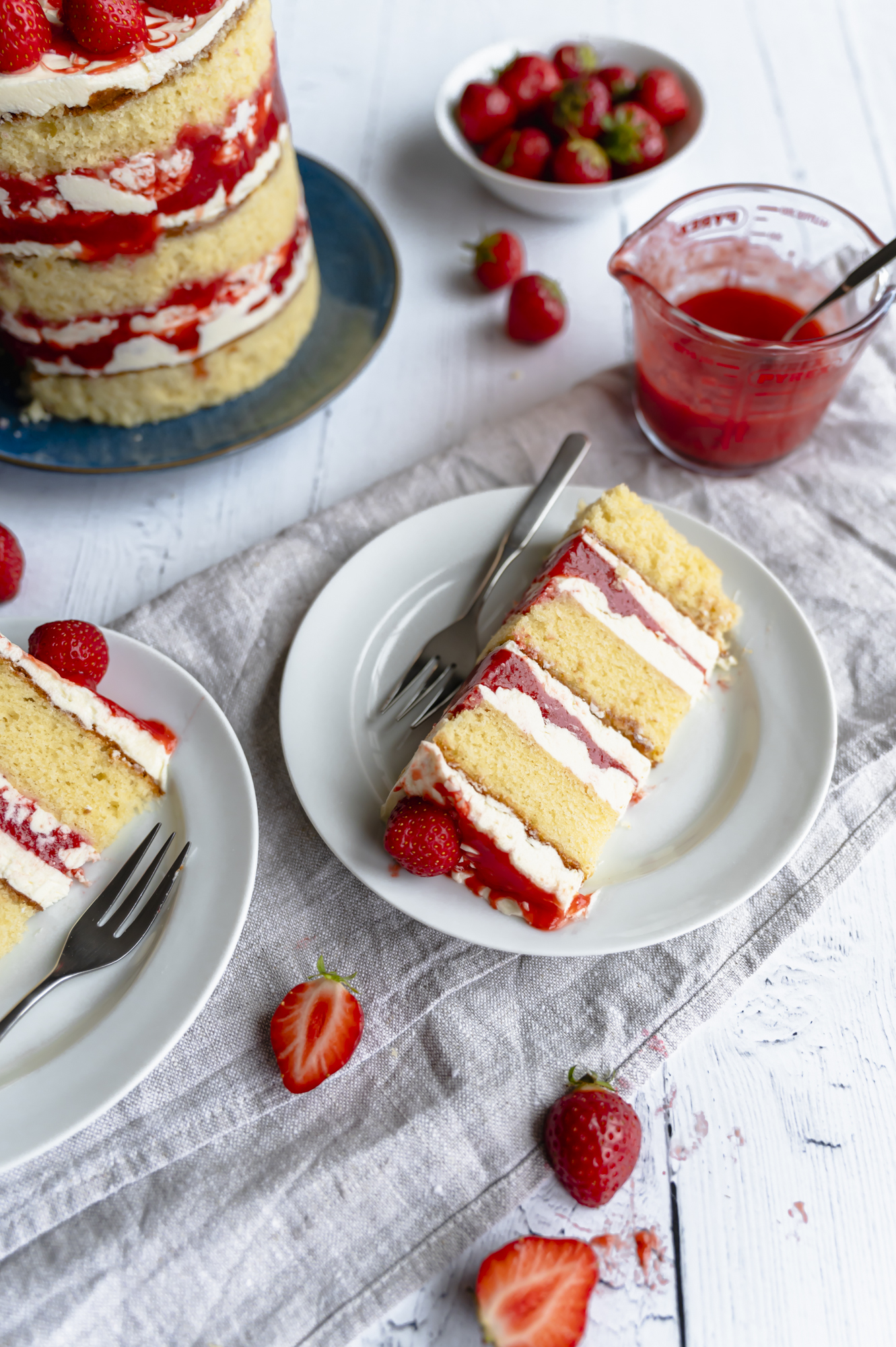 Strawberry Vanilla Layer Cake